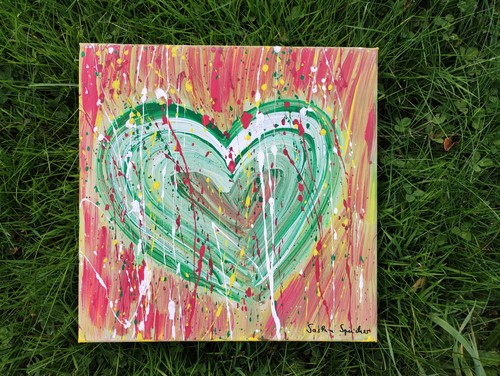Bild herz 30x cm grün - bild,, cm,