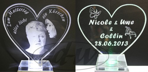 Herz aus acryl mit - acryl,