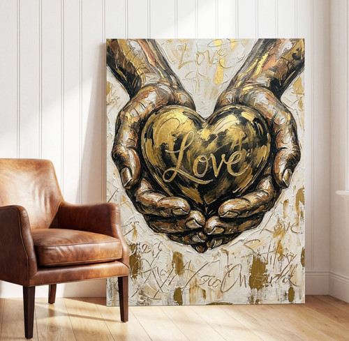 Herz händen love goldene - in, love.