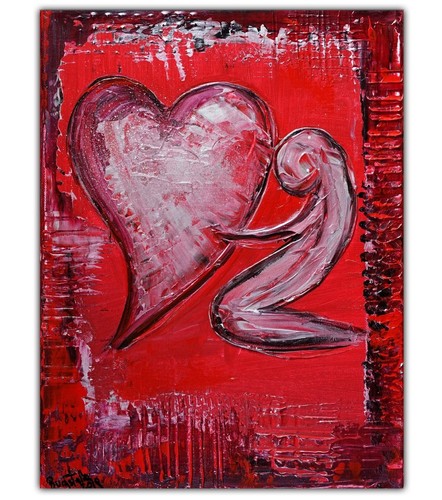 Acrylbild rotes herz - rotes, mit