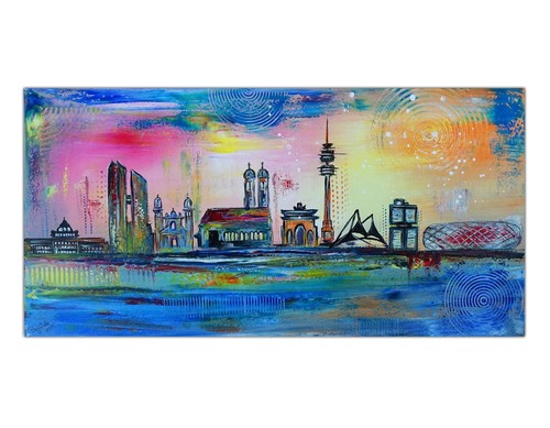 München acrylbild gemälde - acrylbild,