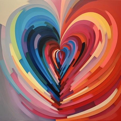 Wandbild buntes abstraktes - buntes,
