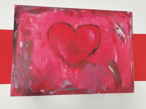 Acrylbild herz handgemald - herz,,