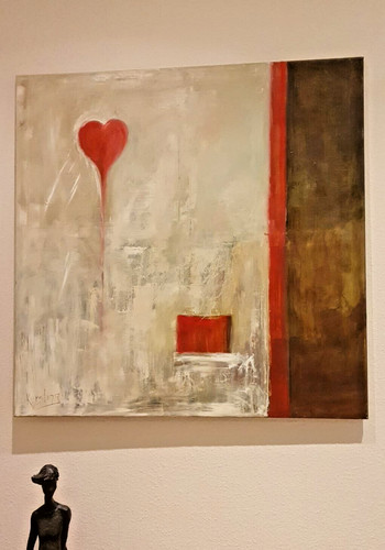 Acrylbild herz auf leinen - acrylbild,