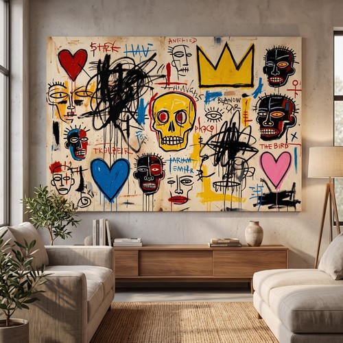 Abstraktes graffiti wandbild - abstraktes,
