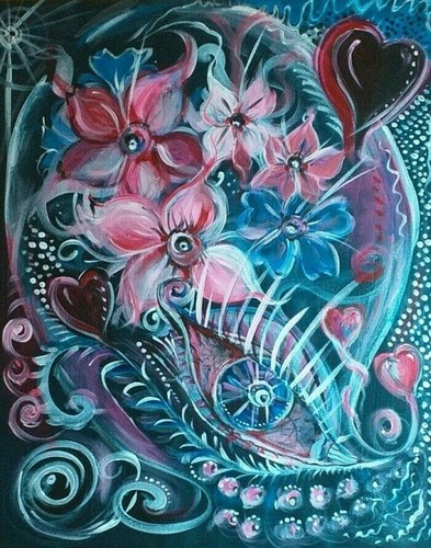 Acrylbild selbst gemalt mit - acrylbild,