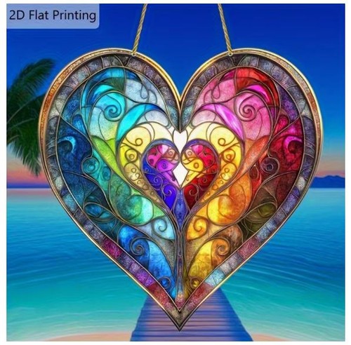 Acrylbild herz herzchen bunt - acrylbild,