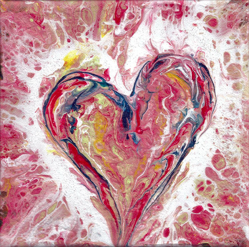 Herz acrylbild abstrakt klein - acrylbild,