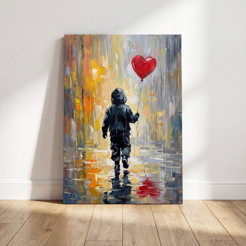 Leinwandbild kind mit herz - leinwandbild,