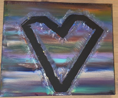 Bild herz bunt - bild-herz, acryl