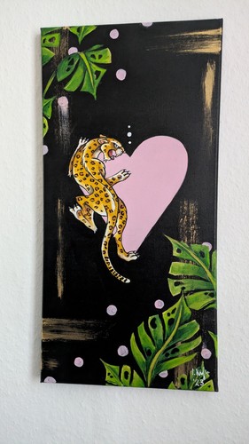 Acryl bild gemälde leopard - bild,