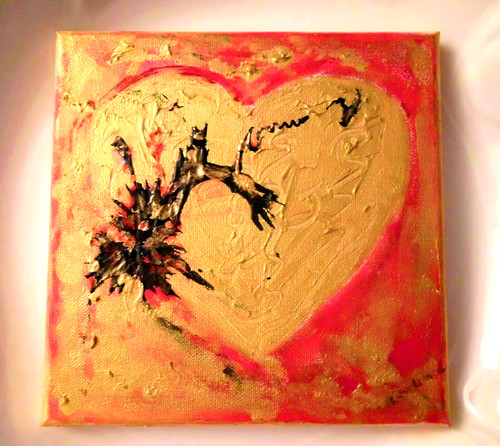 Acrylbild gemälde herz - ,